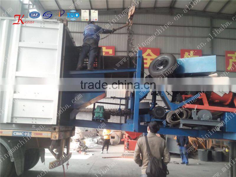 diesel engine Mobile gold trommel mining machine for small miner