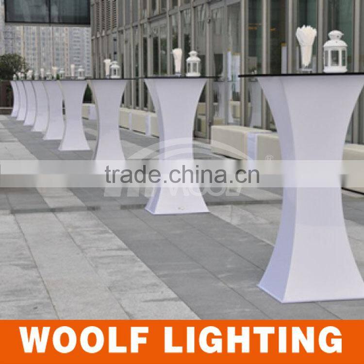 2014 hot waterproof plastic LED illuminant hotel square cocktail table