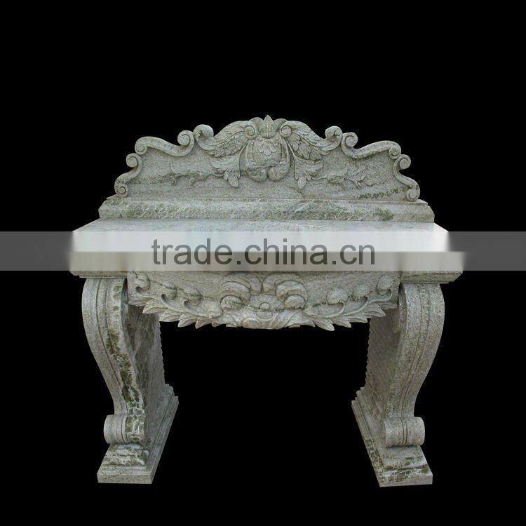 Hand Carved Marble Basin with Floral Pattern