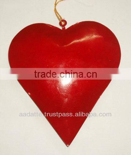Hot sale Christmas decoration metal crafts hanging heart