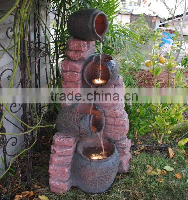 Beautiful polyresin artificial outdoor garden tall water fountains