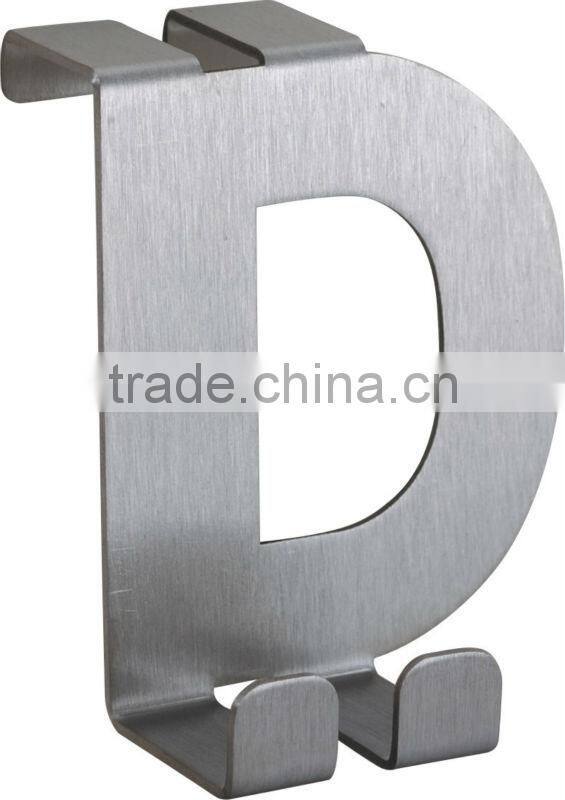 D E R A Letter Shape Small Stainless Steel Over Door Hook