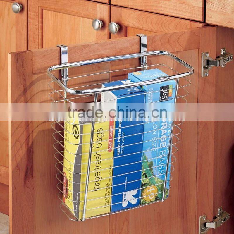 China Rectangle Metal Wire Hanging Towel Basket Over the Cabinet basket