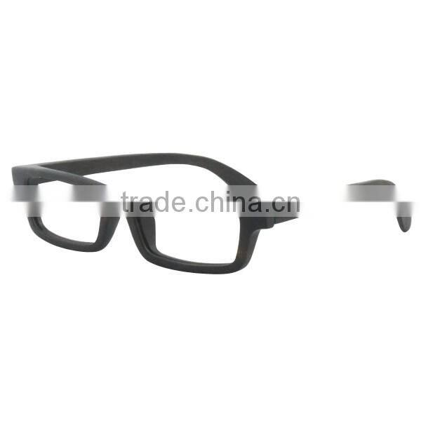 Ebony wood plain square glass frame for sunglasses