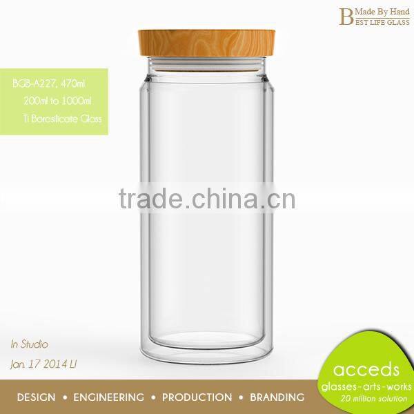 Newest Design 2-Layer Glass Candy Jar