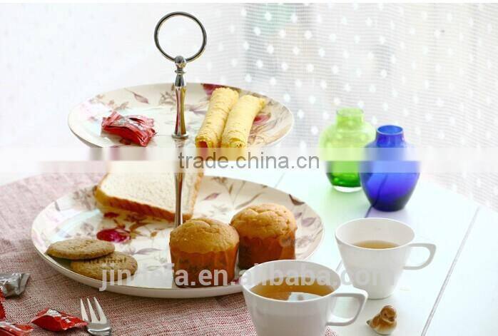 2-layer porcelain cake plate