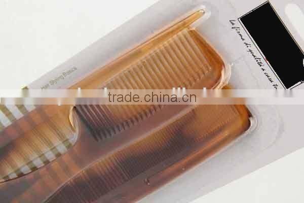 3PC amber transparent plastic hair brush/comb