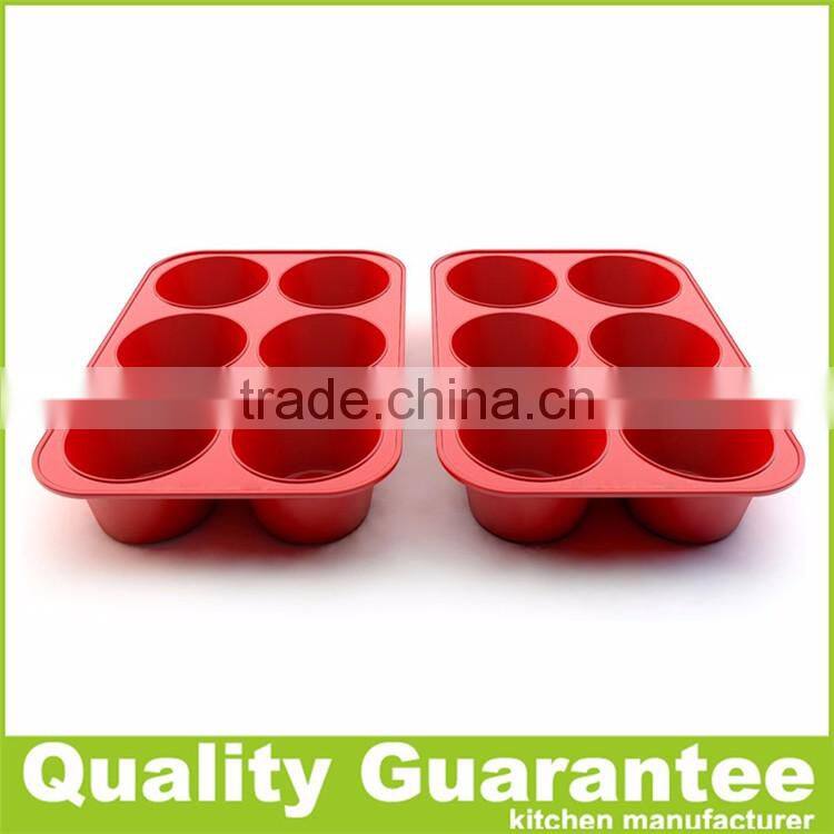 6 holes round silicone Muffin Pan easy cake mold silicone cookie pan