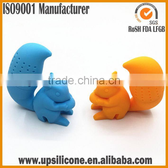 2016 latest High Quality Squirrel Shape Silicone Tea Strainer Filter Silicone Tea Infuser