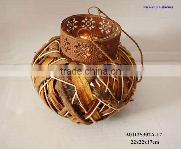 hanging birch candle lanterns