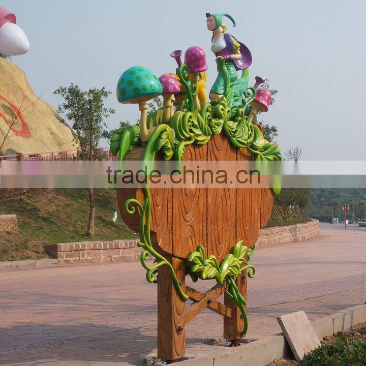 Large logo fiberglass sign board for zoo or theme park