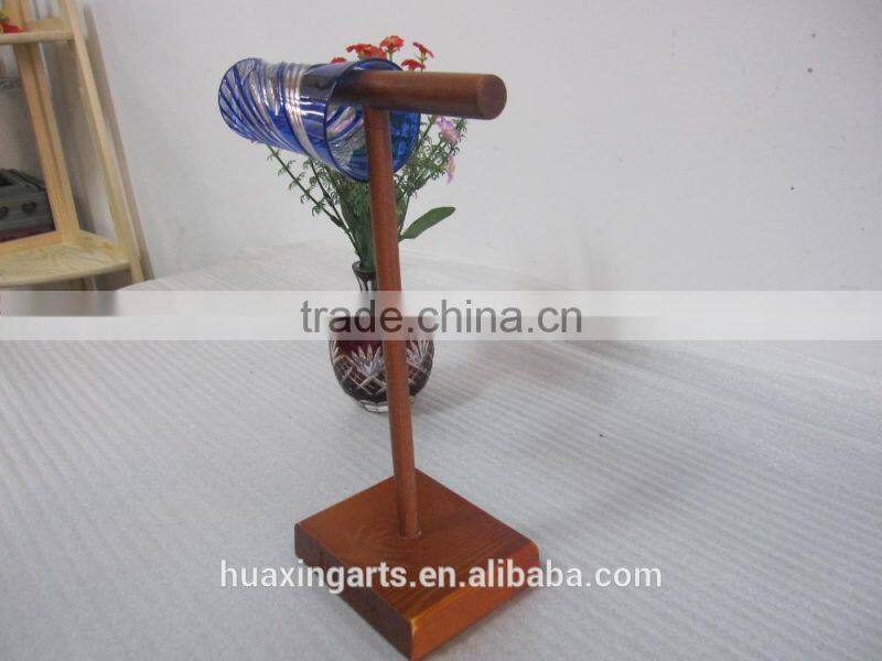 Wooden exquisite handcraft hanging glass shelves wooden shelves