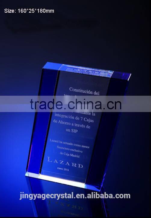 Unique Souvenir Crystal Plaque