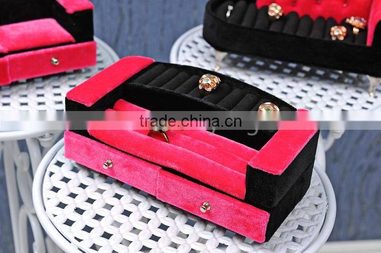 Velvet pink jewelry rack jewelry box