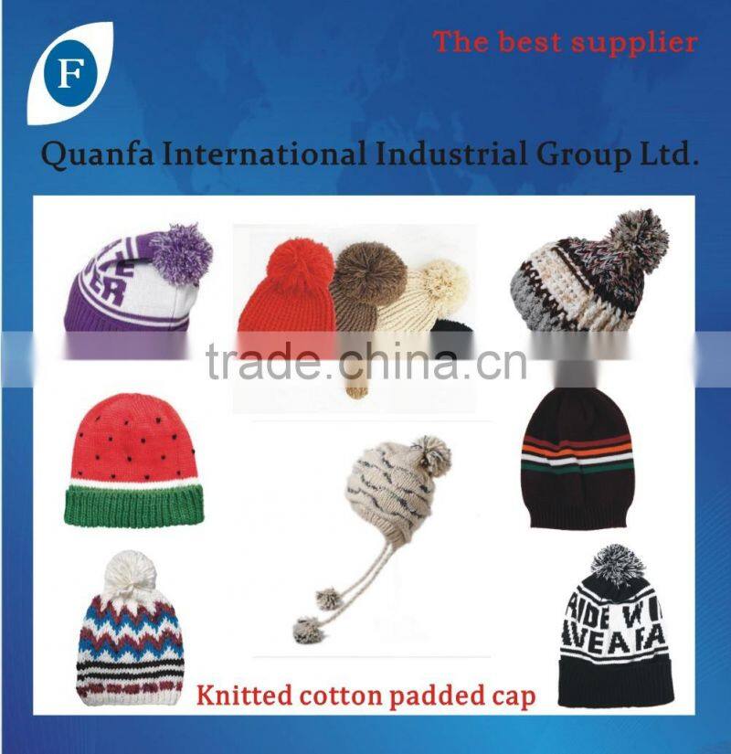 Knitted cotton padded cap