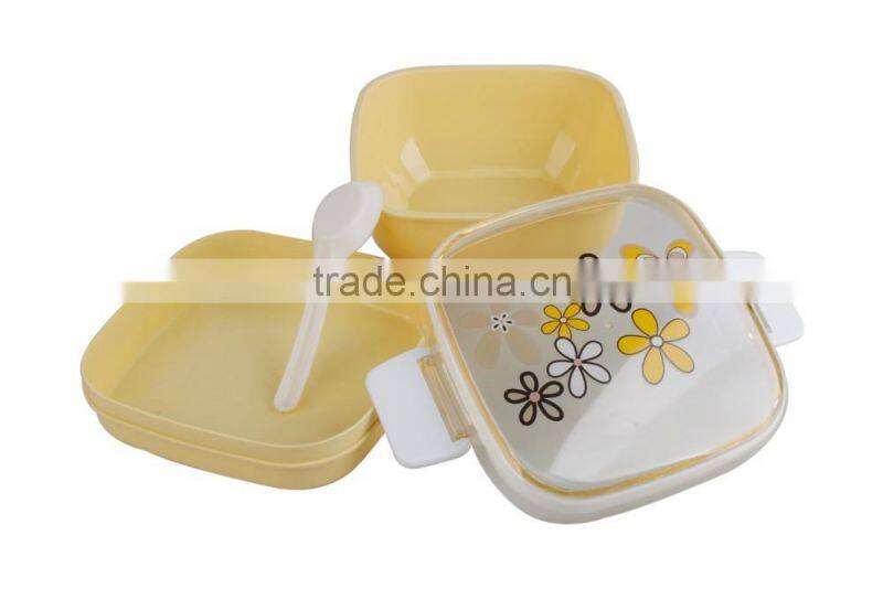 Microwave Using Double Deck FDA Plastic Lunch Box With Lock