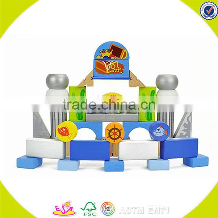 Wholesale top quality wooden building blocks toy creative cube wooden building blocks toy W13A013