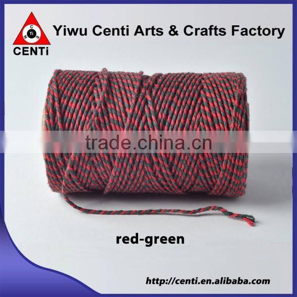 Factory sale red and violet double coloured original cotton bakers twine