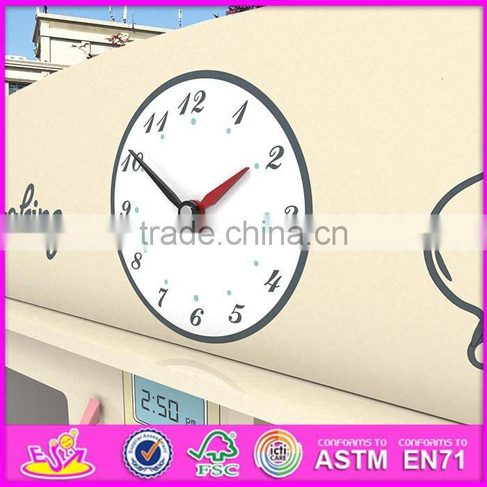 2017 New design children pretend play wooden pink play kitchen W10C268