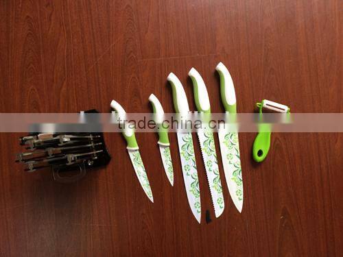 6pcs professional knife ceramic coating cleaver knife set