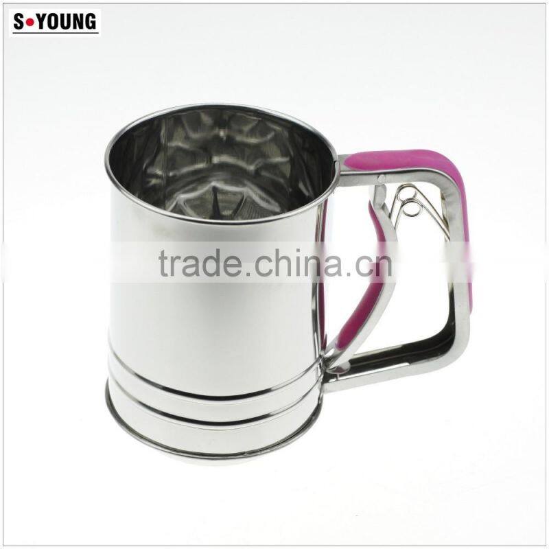 42001hand operated stainless steel kitchen flour sifter/strainer