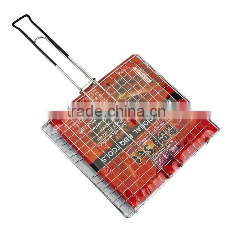 Grill rack with folding handle