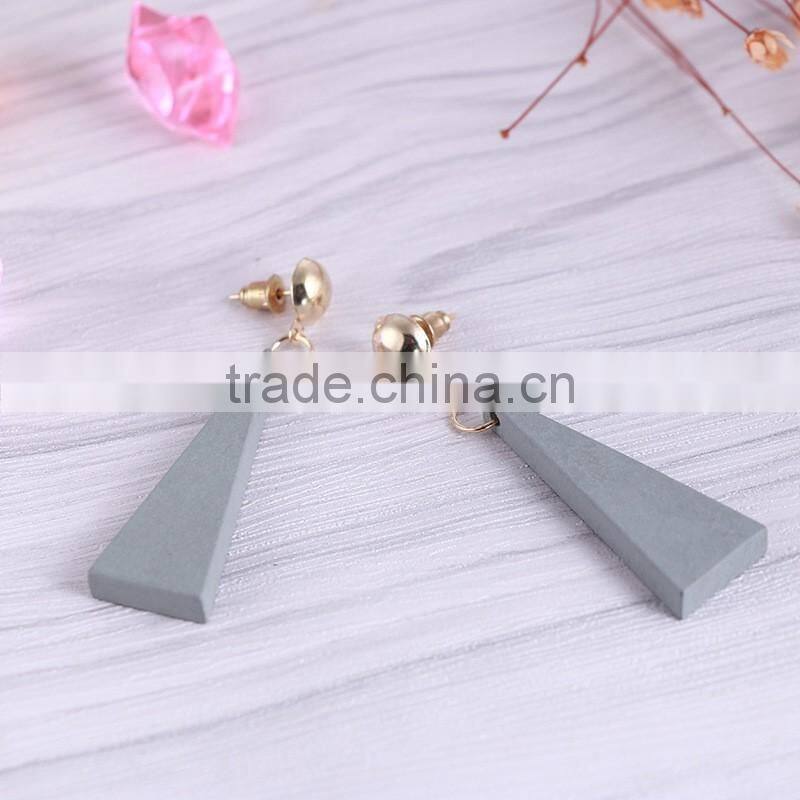Korea Style stud Personality Triangle Wooden Earrings