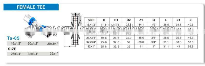 DZR BRASS FEMALE TEE