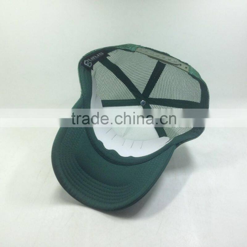 Screen Printed Logo Design Mesh Trucker Hats Green Color