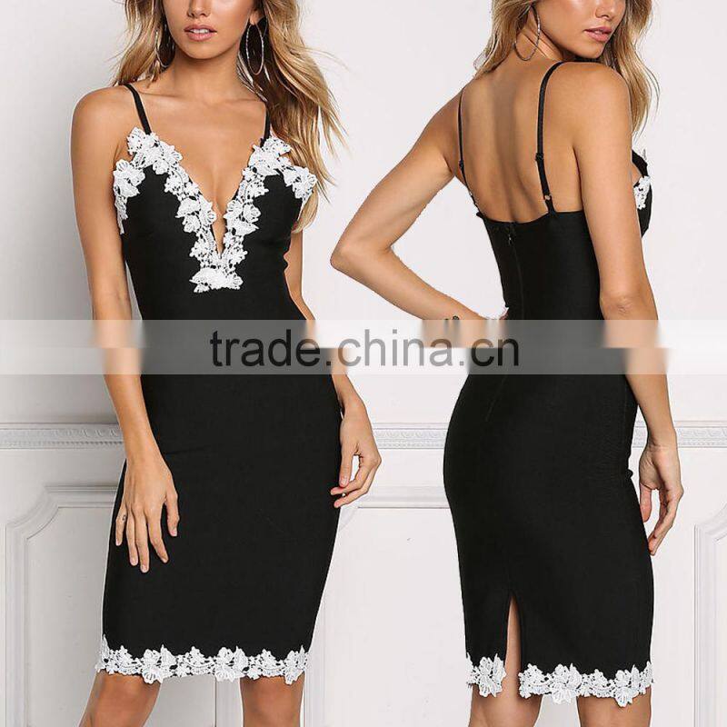 Thick Straps Sleeveless Lace Fabric Embroidered Voile Mini Dress All Types Of Ladies Girls Sexy Night dress Photos HSd5186