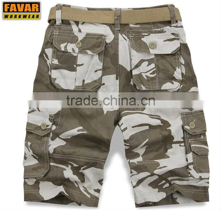 camouflage short cropped trousers beach pants
