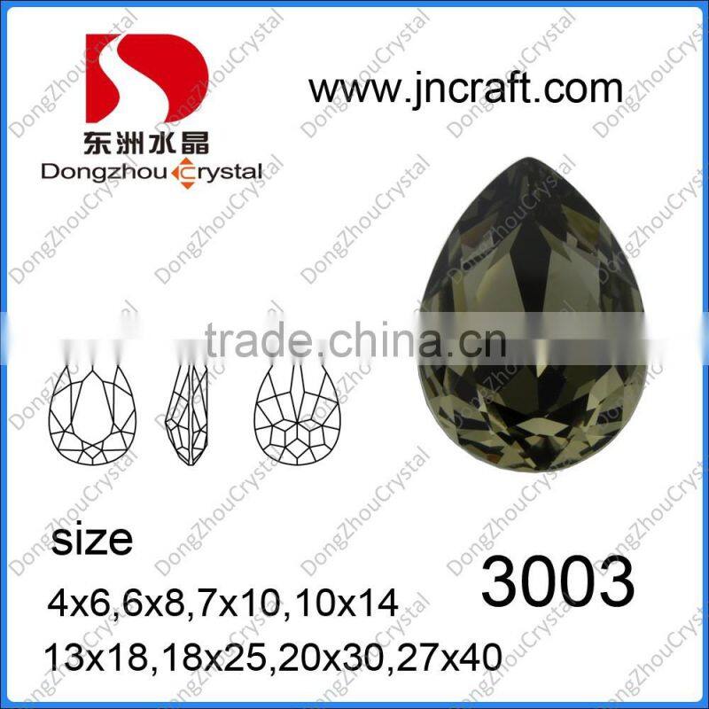 Pujiang wholesale decorative teardrop crystal stone for jewelry accessories