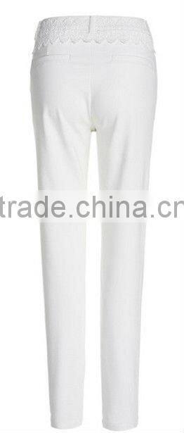 fancy/fashionable embroidered waist pants women in white color