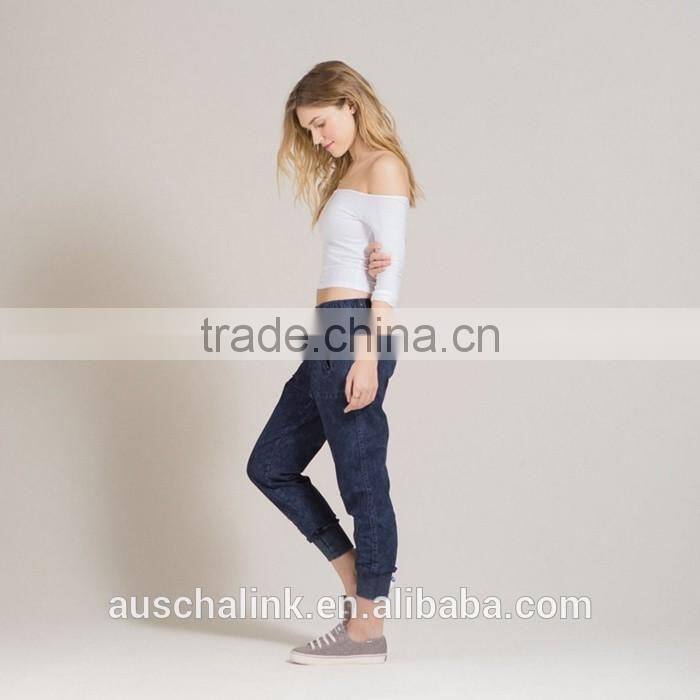 auschalink custom blue fashion jogger jeans pants manufacturers