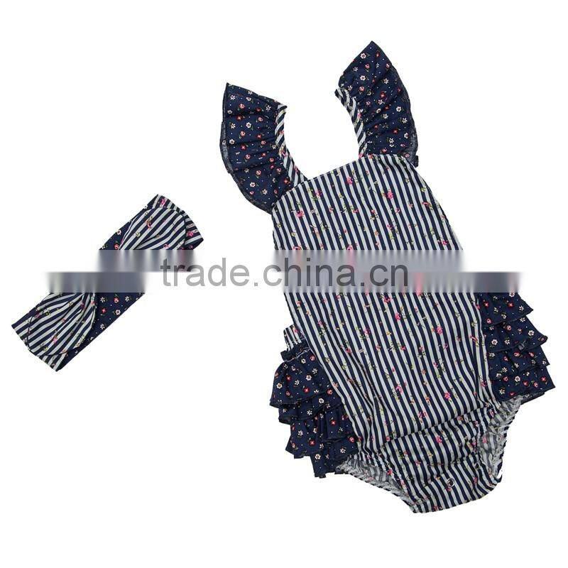 Gold polk dots Baby Romper Fancy Flower Kids Toddler Rompers Casual Baby Clothes Girls