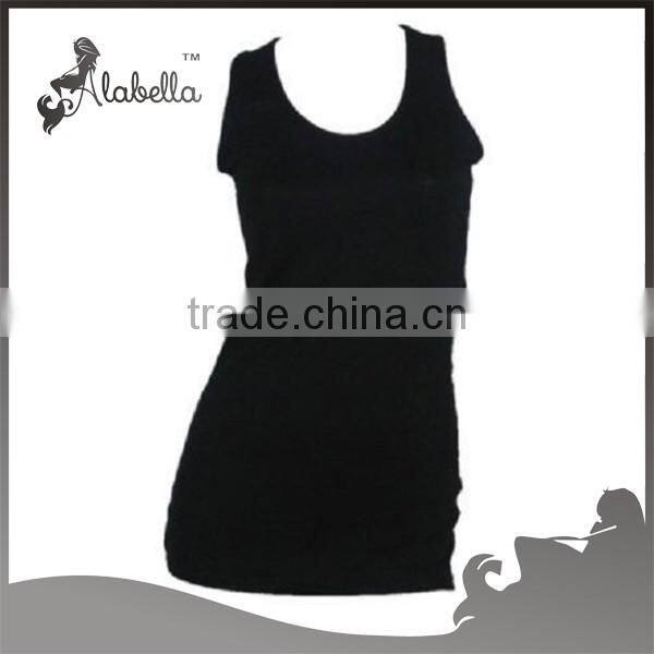 New womens plus scoop neck racer back sleeveless long jersey vest top size 16-20