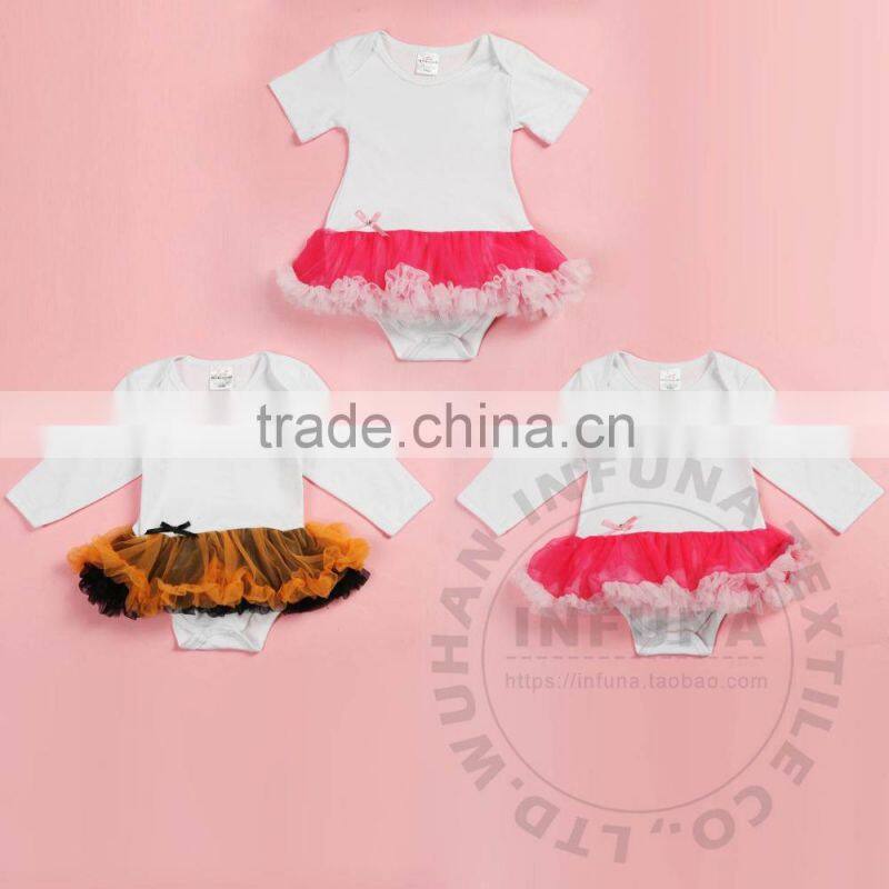 2015-2016 hot sale blank cotton short sleeve baby tutu romper