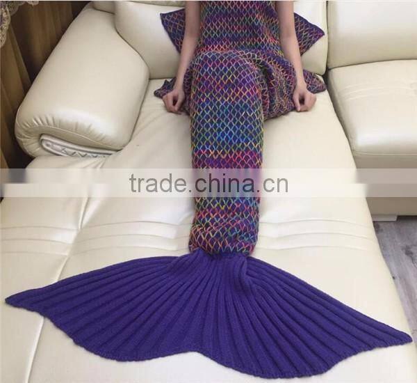 New Arrival Amazon Fleece Soft Adult Flannel Blanket Mermaid Tail Blanket Wholesale