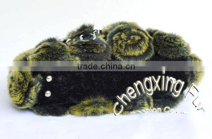 CX-H-13B Fashion Cheap Genuine Rex Rabbit Fur Beautiful Woman Hand Bag