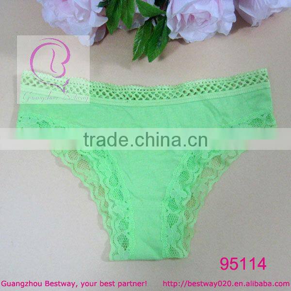 Soft sheer cotton underwear with lace on sale