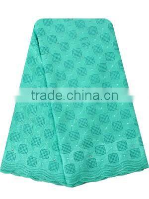 Cheap price hign quality square style cotton swiss voile lace with stones for clothes SL0408