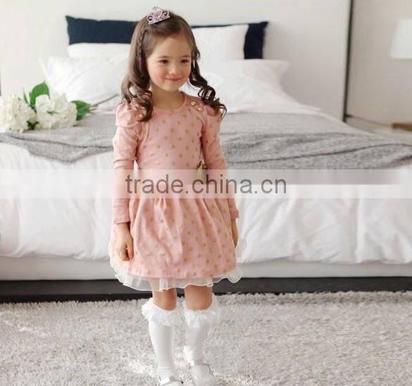 New Stylish Child Girls Clothes Buttons Princess Dress With Belt Casual Dresses for Girls 10 Years SV010782