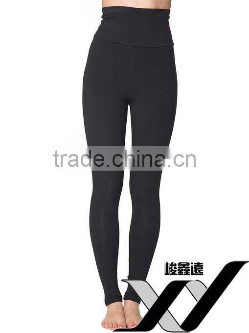 China wholesale women cotton spandex high waist leggings
