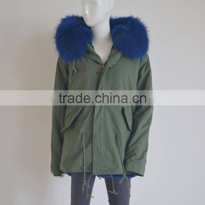 Myfur High Quality Removable Faux Fur Lining Matched Color Raccoon Fur Hood