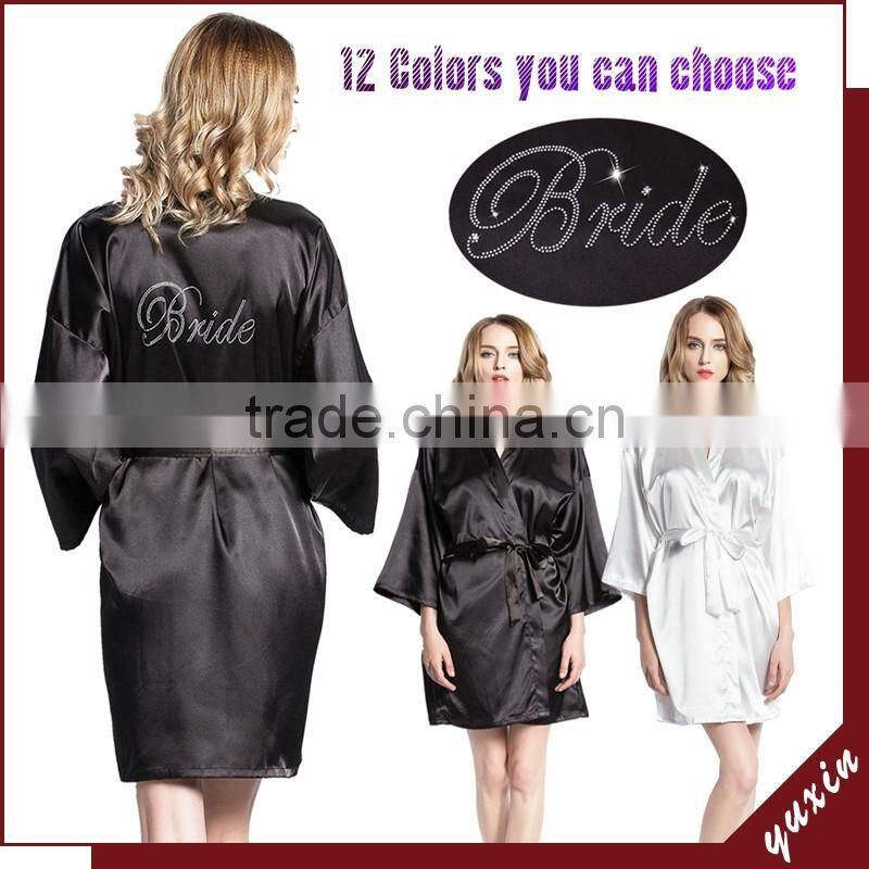 Customized Bride Bridesmaid Embroidered Satin robe RW1-0001