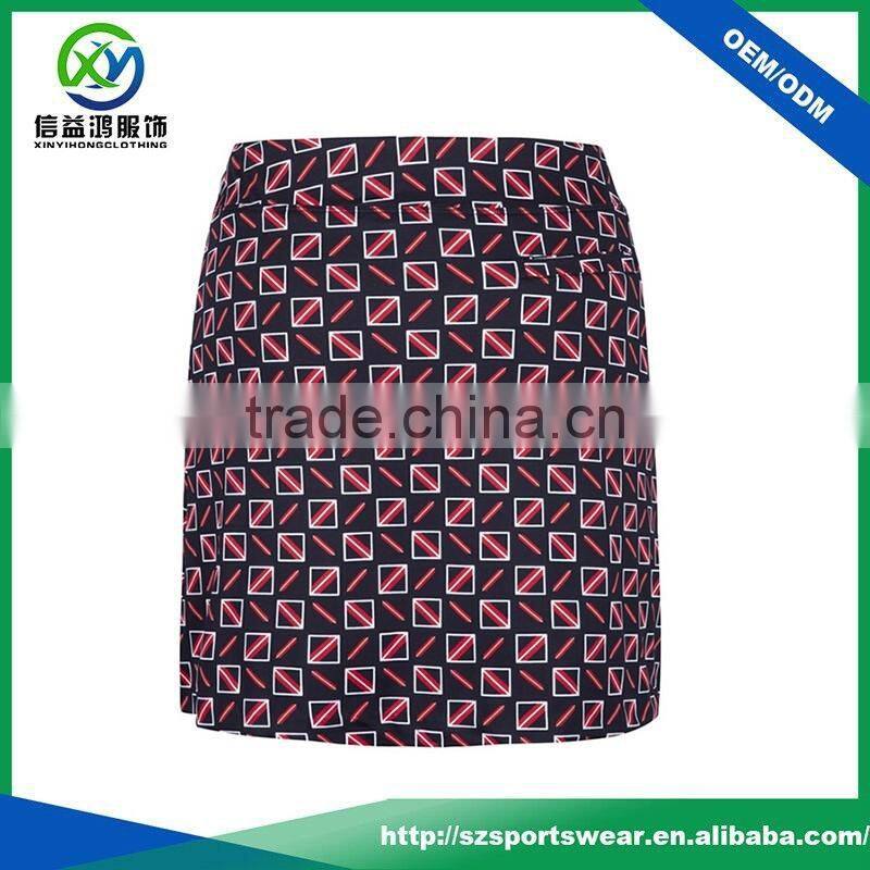 Latest Design Sublimation fashional ladies fitted pencil golf skort