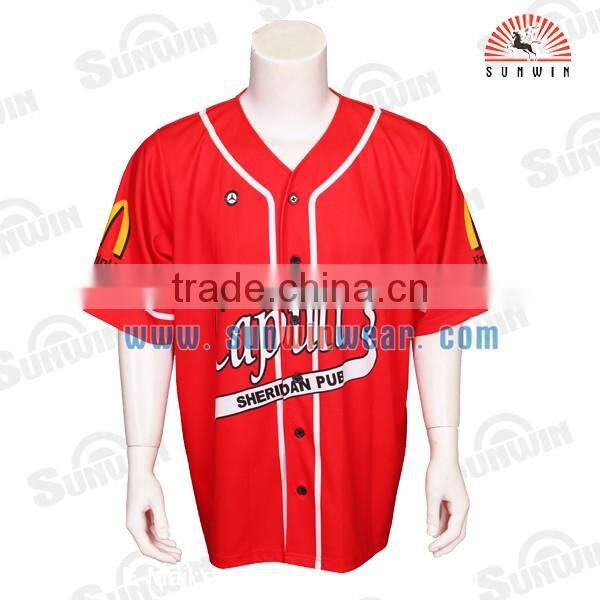 team men's printed baseball jerseys with OEM service