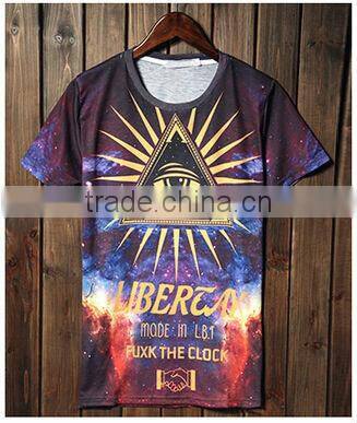 elastic men's t shirt full printing design with eye