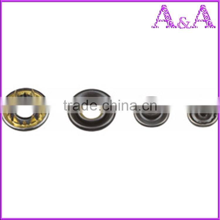 custom retro metal brass spring snap button for jacket