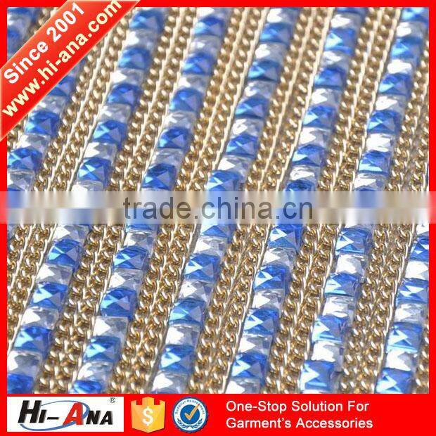 hi-ana trim1 One to one order Fashion decorative rhinestone fabric trim